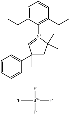 1-(2,6-二乙基苯基)-2,2,4-三甲基-4-苯基-3,4-二氢-2H-吡咯-1-鎓四氟硼酸盐 结构式