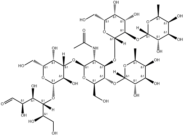 LACTO-N-DIFUCOHEXAOSE I 乳糖-N-二岩藻六糖 I, 16789-38-1, 结构式