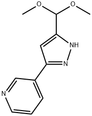 Pyridine, 3-[5-(dimethoxymethyl)-1H-pyrazol-3-yl]- Structure