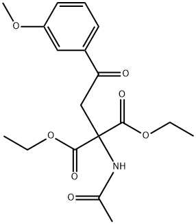 Propanedioic acid, 2-(acetylamino)-2-[2-(3-methoxyphenyl)-2-oxoethyl]-, 1,3-diethyl ester Struktur
