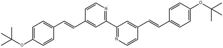 2,2'-Bipyridine, 4,4'-bis[(1E)-2-[4-(1,1-dimethylethoxy)phenyl]ethenyl]- Structure