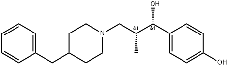 1-Piperidinepropanol, α-(4-hydroxyphenyl)-β-methyl-4-(phenylmethyl)-, [S-(R*,S*)]- Struktur