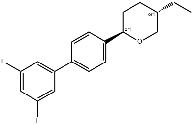 反式-2-(3',5'-二氟[1,1'-联苯]-4-基)-5-乙基四氢-2H-吡喃 结构式