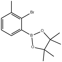 2-(2-溴-3-甲基苯基)-4,4,5,5-四甲基-1,3,2-二氧硼烷 结构式
