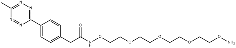 N-[2-[2-[2-[2-(Aminooxy)ethoxy]ethoxy]ethoxy]ethoxy]-4-(6-methyl-1,2,4,5-tetrazin-3-yl)benzeneacetamide Struktur