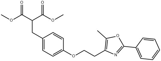 dimethyl 2-(4-(2-(5-methyl-2-phenyloxazol-4-yl)ethoxy)benzyl)malonate(WXC06754) 化学構造式