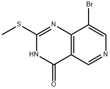 8-溴-2-(甲硫基)吡啶并[4,3-D]嘧啶-4(3H)-酮,1709905-39-4,结构式