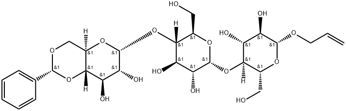 (R)-2-Propenyl O-4,6-O-(Phenylmethylene)-α-D-glucopyranosyl-(1→4)-O-α-D-glucopyranosyl-(1→4)-β-D-glucopyranoside Struktur