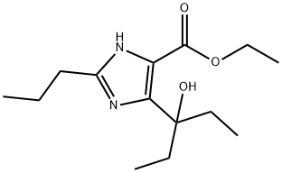 1H-Imidazole-5-carboxylic acid, 4-(1-ethyl-1-hydroxypropyl)-2-propyl-, ethyl ester Structure