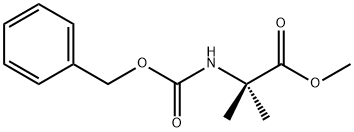 N-(ベンジルオキシカルボニル)-2-メチルアラニンメチル 化学構造式