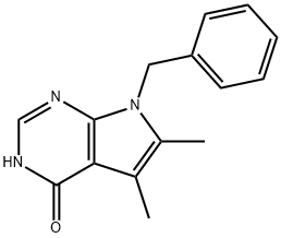 7-benzyl-5,6-dimethyl-7H-pyrrolo[2,3-d]pyrimidin-4-ol 结构式
