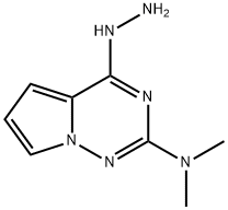 Pyrrolo[2,1-f][1,2,4]triazin-2-amine, 4-hydrazinyl-N,N-dimethyl- Structure