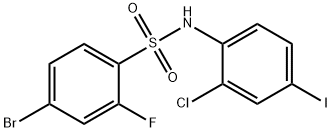 4-溴-N-(2-氯-4-碘苯基)-2-氟苯磺酰胺, 1772774-60-3, 结构式