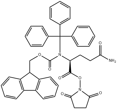 L-Glutamine, N2-[(9H-fluoren-9-ylmethoxy)carbonyl]-N-(triphenylmethyl)-, 2,5-dioxo-1-pyrrolidinyl ester Structure