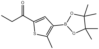 1-Propanone, 1-[5-methyl-4-(4,4,5,5-tetramethyl-1,3,2-dioxaborolan-2-yl)-2-thienyl]- Struktur