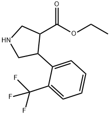 Trans-ethyl 4-(2-(trifluoromethyl)phenyl)pyrrolidine-3-carboxylate hydrochloride Structure