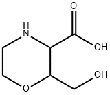3-Morpholinecarboxylic acid, 2-(hydroxymethyl)- 结构式