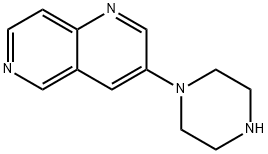 1,6-Naphthyridine, 3-(1-piperazinyl)- 结构式