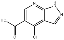 4-chloro-1H-pyrazolo[3,4-b]pyridine-5-carboxylic acid 化学構造式