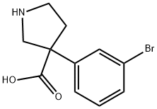 3-Pyrrolidinecarboxylic acid, 3-(3-bromophenyl)-,1780768-86-6,结构式