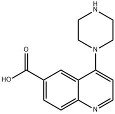 6-Quinolinecarboxylic acid, 4-(1-piperazinyl)- Struktur