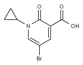3-Pyridinecarboxylic acid, 5-bromo-1-cyclopropyl-1,2-dihydro-2-oxo- 结构式