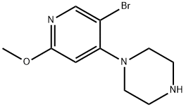 Piperazine, 1-(5-bromo-2-methoxy-4-pyridinyl)- Struktur