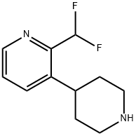 Pyridine, 2-(difluoromethyl)-3-(4-piperidinyl)- 结构式