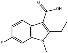2-乙基-6-氟-1-甲基-1H-吲哚-3-羧酸, 1782835-72-6, 结构式