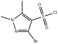 3-bromo-1,5-dimethyl-1H-pyrazole-4-sulfonyl chloride 结构式