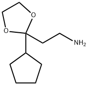 2-(2-cyclopentyl-1,3-dioxolan-2-yl)ethan-1-amine Structure