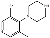 Piperazine, 1-(3-bromo-5-methyl-4-pyridinyl)- 结构式