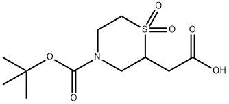 2-(4-(TERT-BUTOXYCARBONYL)-1,1-DIOXIDOTHIOMORPHOLIN-2-YL)ACETIC ACID, 1783603-67-7, 结构式