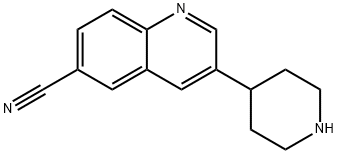 6-Quinolinecarbonitrile, 3-(4-piperidinyl)- 结构式