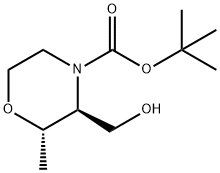 4-Morpholinecarboxylic acid, 3-(hydroxymethyl)-2-methyl-, 1,1-dimethylethyl este… 结构式