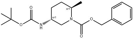 rel-benzyl (2R,5R)-5-((tert-butoxycarbonyl)amino)-2-methylpiperidine-1-carboxylate Struktur