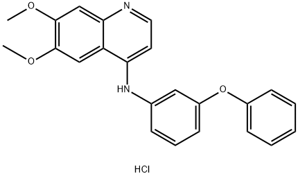 6,7-二甲氧基-N-(3-苯氧基苯基)喹啉-4-胺盐酸盐 结构式