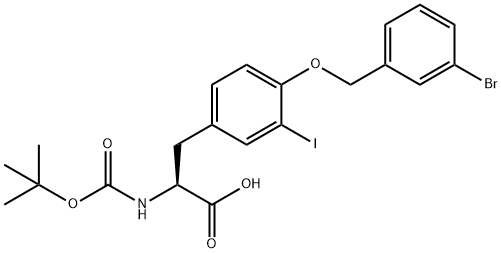 L-Tyrosine, O-[(3-bromophenyl)methyl]-N-[(1,1-dimethylethoxy)carbonyl]-3-iodo-,179385-37-6,结构式