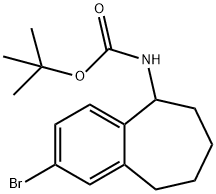 (2-溴-6,7,8,9-四氢-5H-苯并[7]环戊-5-基)氨基甲酸叔丁酯, 1798792-43-4, 结构式