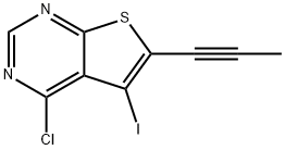 Thieno[2,3-d]pyrimidine, 4-chloro-5-iodo-6-(1-propyn-1-yl)- Structure