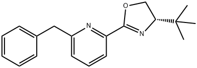 Pyridine, 2-[(4S)-4-(1,1-dimethylethyl)-4,5-dihydro-2-oxazolyl]-6-(phenylmethyl)- Structure