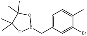 2-(3-溴-4-甲基苄基)-4,4,5,5-四甲基-1,3,2-二氧杂硼烷, 1800284-61-0, 结构式