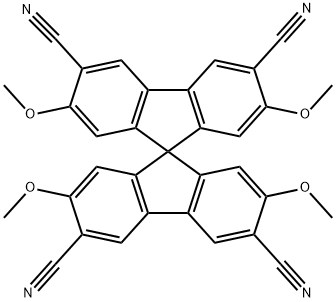 9,9'-Spirobi[9H-fluorene]-3,3',6,6'-tetracarbonitrile, 2,2',7,7'-tetramethoxy- Structure