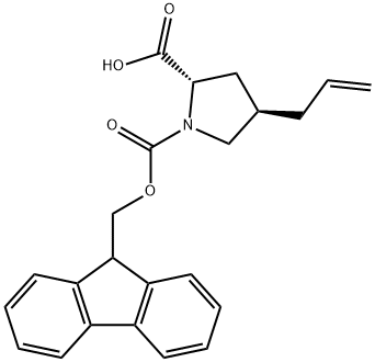 (2S,4R)-1-(9H-fluoren-9-ylmethoxycarbonyl)-4-prop-2-enylpyrrolidine-2-carboxylic acid Struktur