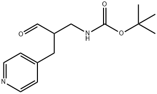 3-(BOC-氨基)-2-(4-吡啶基甲基)丙醛 结构式