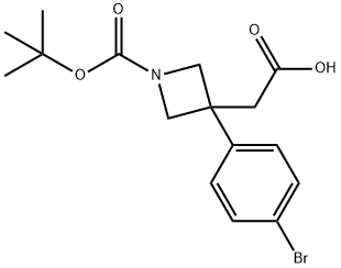 2-[3-(4-bromophenyl)-1-[(tert-butoxy)carbonyl]azetidin-3-yl]acetic acid Structure