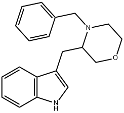 3-[(4-benzylmorpholin-3-yl)methyl]-1H-indole 结构式