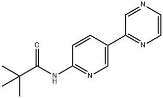 2,2-dimethyl-N-[5-(pyrazin-2-yl)pyridin-2-yl]propanamide 结构式