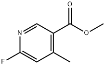 3-Pyridinecarboxylic acid, 6-fluoro-4-methyl-, methyl ester Struktur
