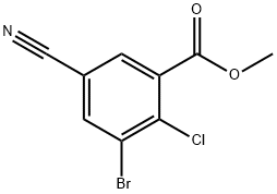 Methyl 3-bromo-2-chloro-5-cyanobenzoate Struktur